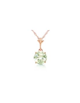 1.15 Carat 14K Rose Gold Single Green Amethyst Necklace