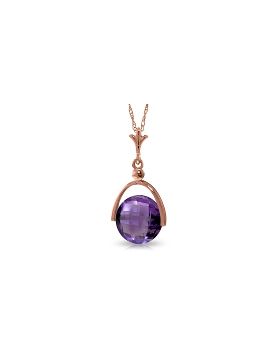 14K Rose Gold Purple Amethyst Jewelry Necklace