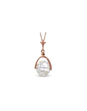 14K Rose Gold Necklace w/ Checkerboard Cut Rose Topaz