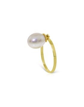 4 Carat 14K Gold Ring Dangling Natural Pearl