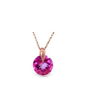 1 Carat 14K Rose Gold Sundisk Pink Topaz Necklace