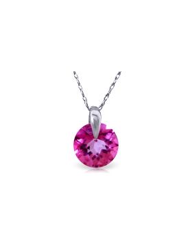 1 Carat 14K White Gold Admitting How Pink Topaz Necklace