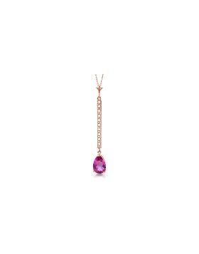 14K Rose Gold Diamond & Pink Topaz Necklace Gemstone