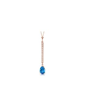 14K Rose Gold Diamond & Blue Topaz Necklace Certified