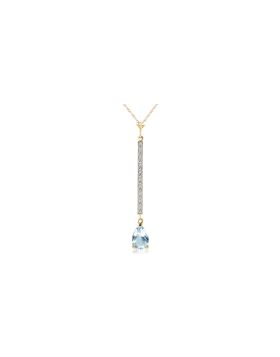 1.8 Carat 14K Gold Necklace Diamond Aquamarine