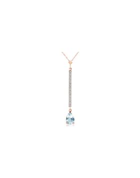 14K Rose Gold Diamond & Aquamarine Necklace