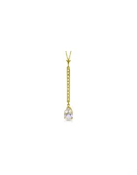 1.8 Carat 14K Gold Necklace Diamond White Topaz