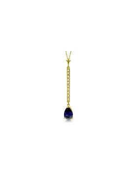 1.8 Carat 14K Gold Necklace Diamond Sapphire