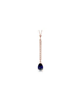 14K Rose Gold Diamond & Sapphire Necklace Certified