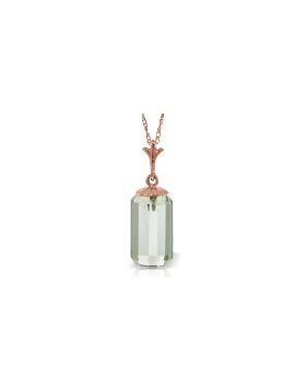 14K Rose Gold Necklace w/ Bullet Cut Green Amethyst