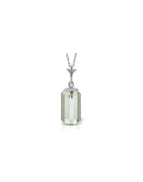 4.5 Carat 14K White Gold Necklace Bullet Cut Green Amethyst