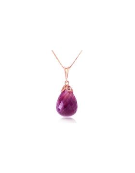 7 Carat 14K Rose Gold Raindrop Amethyst Necklace