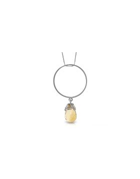 3 Carat 14K White Gold Heart Made Sweet Citrine Necklace