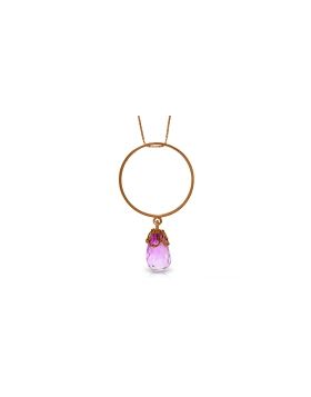 14K Rose Gold Necklace w/ Briolette Pink Topaz