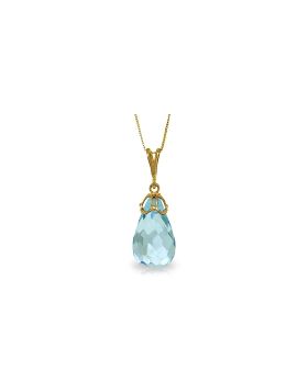 10.25 Carat 14K Gold Hidden Charm Blue Topaz Necklace