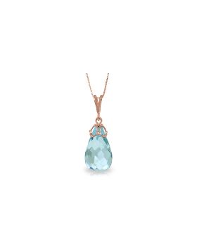 10.25 Carat 14K Rose Gold Raindrop Blue Topaz Necklace