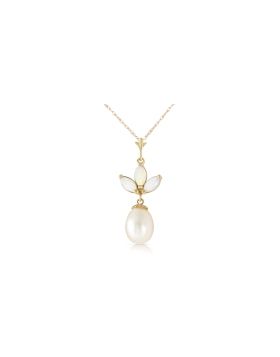 4.75 Carat 14K Gold Necklace Pearl Opal