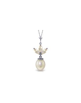 4.75 Carat 14K White Gold Necklace Pearl White Topaz