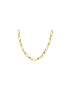 14K White Gold Figaro Chain Necklace 3.10 mm Wide