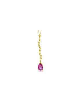 1.79 Carat 14K Gold Wherever Whenever Pink Topaz Necklace