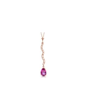 14K Rose Gold Diamond & Pink Topaz Necklace Jewelry