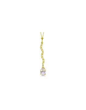 1.79 Carat 14K Gold Incessant White Topaz Diamond Necklace