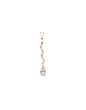 14K Rose Gold Diamond & Rose Topaz Necklace