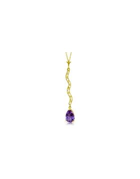 1.79 Carat 14K Gold Words Of Love Amethyst Diamond Necklace