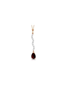 14K Rose Gold Diamond & Garnet Necklace Jewelry