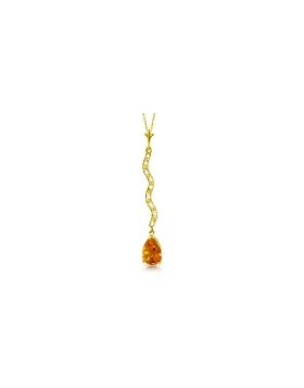 1.79 Carat 14K Gold Soul Searching Citrine Diamond Necklace