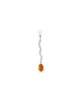 1.79 Carat 14K White Gold Hastening Towards Citrine Diamond Necklace