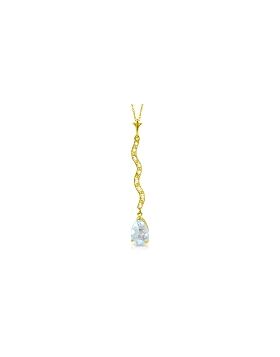 1.79 Carat 14K Gold Lovesong Aquamarine Diamond Necklace