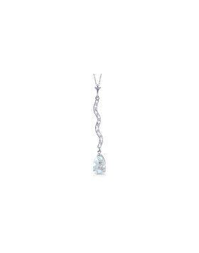 1.79 Carat 14K White Gold Until The Hour Aquamarine Diamond Necklace