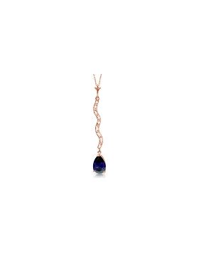 14K Rose Gold Diamond & Sapphire Necklace