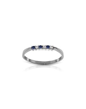 0.11 Carat 14K White Gold Good To Be Loved Sapphire Diamond Ring