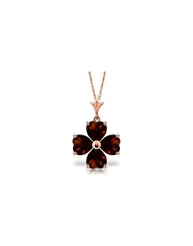 3.8 Carat 14K Rose Gold Heart Cluster Garnet Necklace
