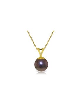 2 Carat 14K Gold Necklace Natural Black Pearl