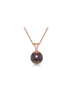 14K Rose Gold Necklace w/ Natural Black Pearl