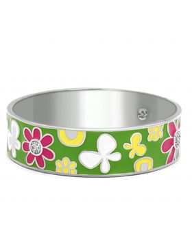 TK287-7.75 - Stainless Steel High polished (no plating) Bangle Epoxy Multi Color