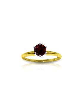 0.65 Carat 14K Gold Solitaire Ring Natural Garnet