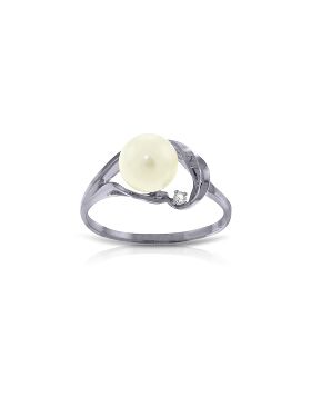2.02 Carat 14K White Gold Lara's World Pearl Diamond Ring