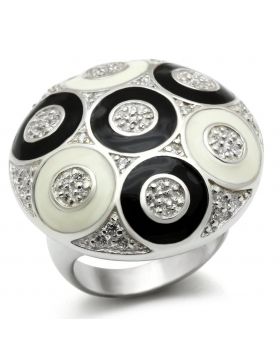 LOS541-5 - 925 Sterling Silver Silver Ring AAA Grade CZ Clear