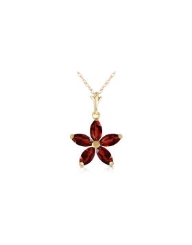 1.4 Carat 14K Gold Portrait D'une Femme Garnet Necklace