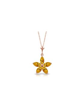 14K Rose Gold Citrine Necklace Deluxe