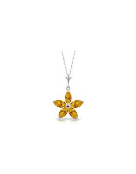 1.4 Carat 14K White Gold Cheer In My Heart Citrine Necklace