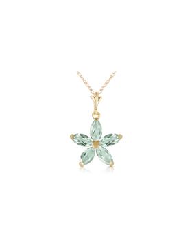1.4 Carat 14K Gold One Rainy Day Green Amethyst Necklace