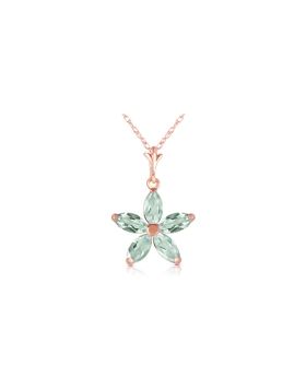 14K Rose Gold Natural Green Amethyst Necklace Certified