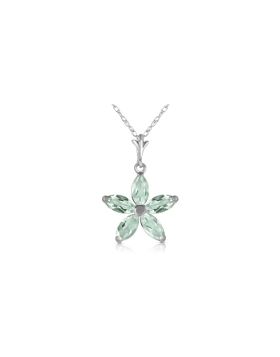 1.4 Carat 14K White Gold Shall Be Again Green Amethyst Necklace