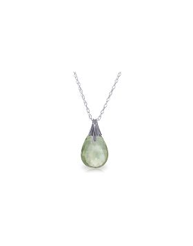 3 Carat 14K White Gold Hunger For You Green Amethyst Necklace