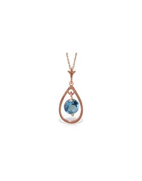 14K Rose Gold Blue Topaz Necklace Jewelry Series